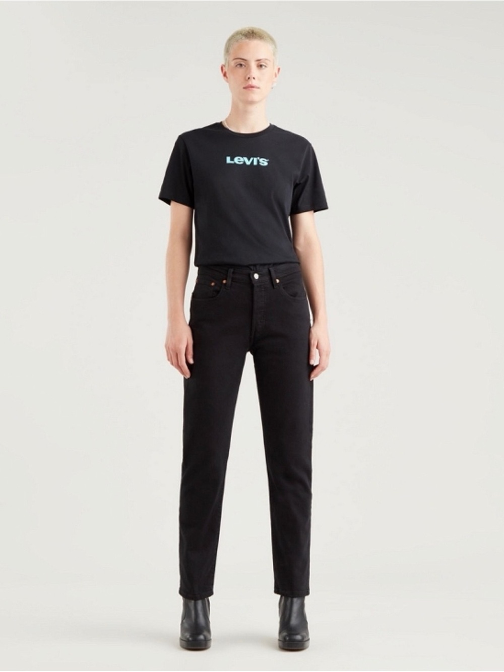 Levi’s 501 Crop Black Jeans W29 L26 High Rise Straight Leg